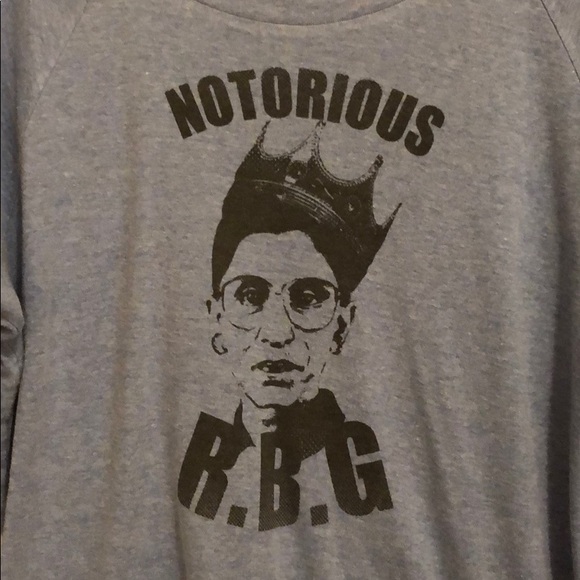 American Apparel Notorious RBG Ruth Bader Ginsburg boxy crop pullover sweatshirt - Picture 2 of 6